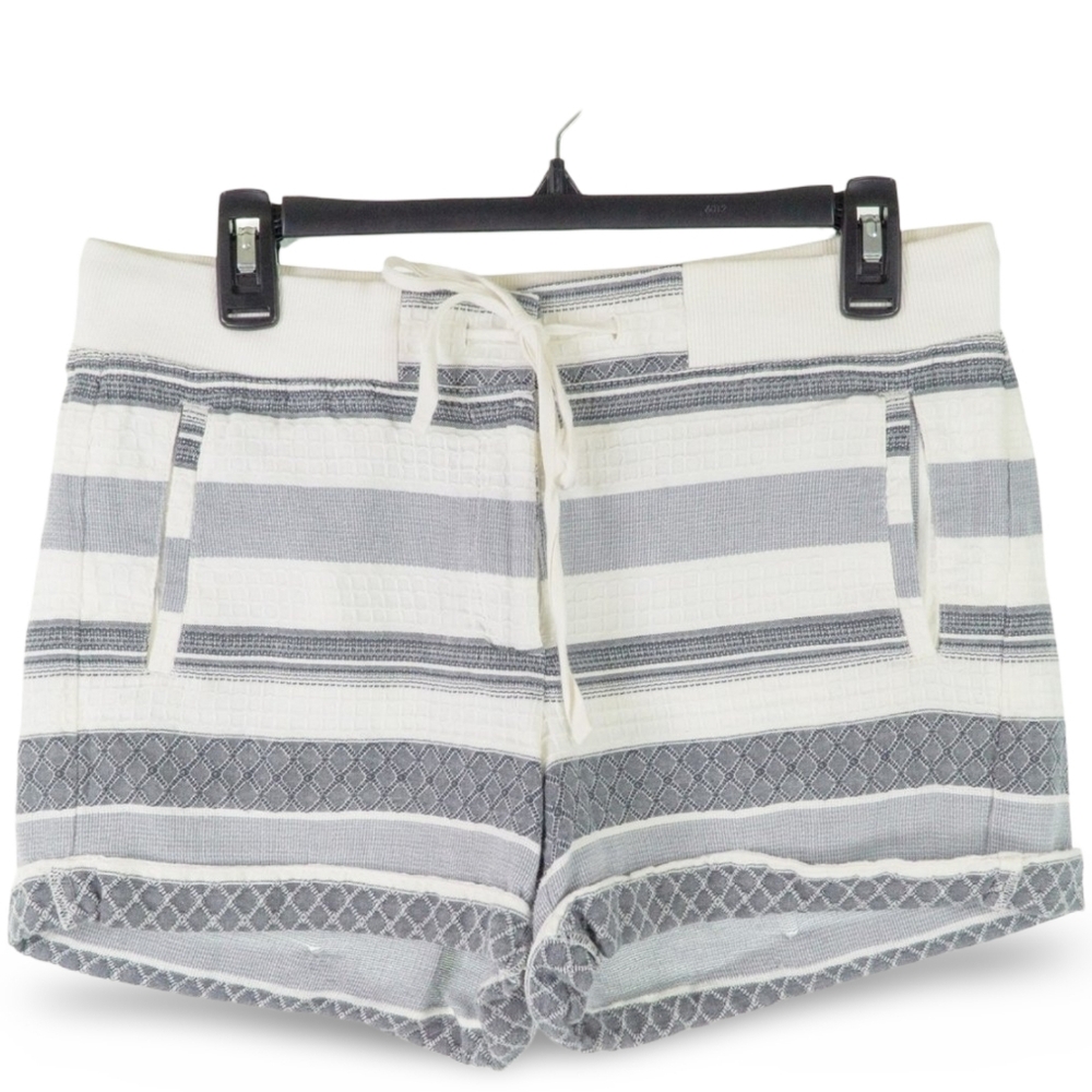 LOFT Textured Striped Shorts Size 4 Drawstring Casual Summer